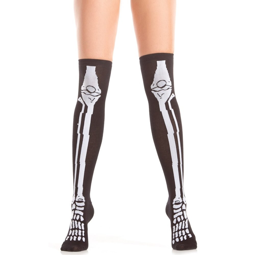 Skeleton Bones Knee Highs Stockings